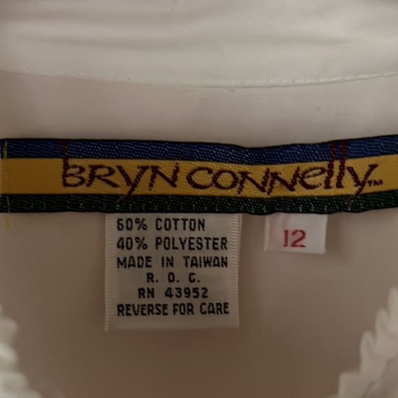 Vintage Bryn Connelly | Stand Collar Blouse w/ pleated front Puff Sleeves - Picture 7 of 11